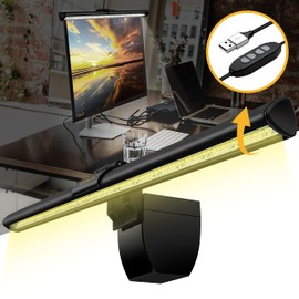 SOONCOR Computer Monitor Light Screen Light Bar e-Reading LED Task Lamp, 3 Color Modes, USB Powered,No Screen Glare, Dimmable Desktop Monitor Lamp for Desk/Office/Home