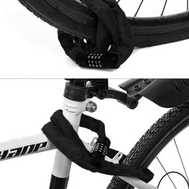 PeachCraft Lightweight Chain Lock 4 Digit Dial Lock Chain Lock for Bicycle Road Cross Bike Mountain Bike