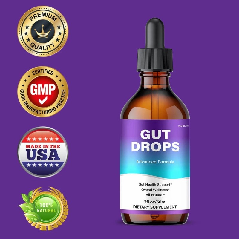 Gut Drops, Max Strength Formula, GutDrops Liquid Supplement (5 Pack)