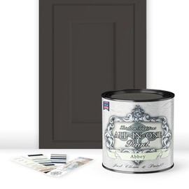 ALL-IN-ONE Paint, Abbey (warm gray), Quart - Durable cabinet and furniture paint. Built in primer and top coat, no sanding needed. Includes our 30 featured color card.