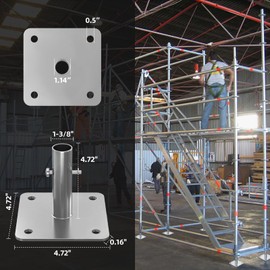 USCaster Scaffold Base Plates for Baker Style Scaffolding ,Galvanized (4 Pack)