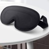 Lightweight Wide 3D Contoured Sleep Mask for Complete Light Blocking Black