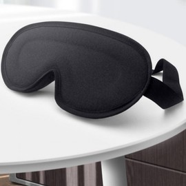 Lightweight Wide 3D Contoured Sleep Mask for Complete Light Blocking Black