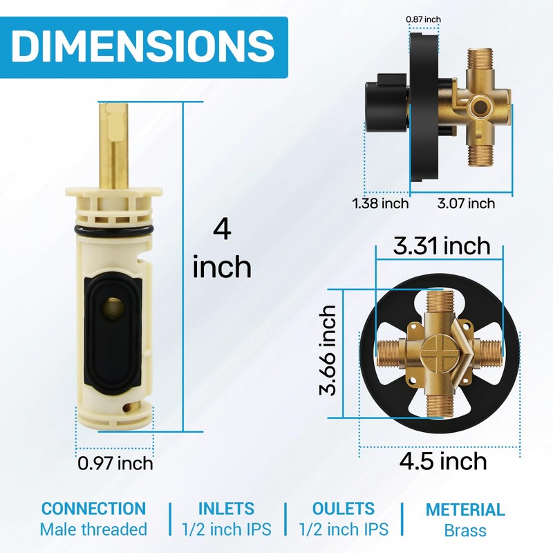 2510 Shower Valve Compatible with Moen Posi-temp Valve, Pressure Balancing