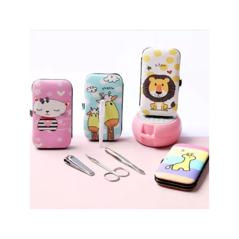 손톱깍이 7종구성 동물캐릭터 케이스포함 [어른기린] Nail Clipper Set of 7