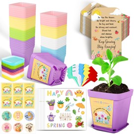 TUZELIYA 36 Pack Gifts for Students from Teachers - Year 6 School Leavers Gifts End of Year Gifts - Flower Pot Gift Set with Pots Trays Stickers Envelopes - DIY Planting Kits (Seeds Not Included)