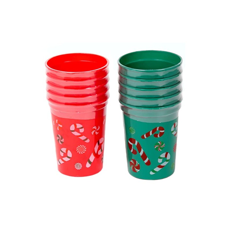 Chef Craft Select Plastic Christmas Cup Set, 10 ounce capacity