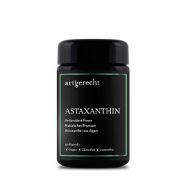 Species-appropriate ASTAXANTHIN - High Quality Antioxidant from Haematococcus Pluvialis Algae | Strengthens Cell Health, Skin Protection & Immune System | 8 mg per Capsule | Vegan & GMO Free
