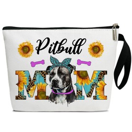 Pitbull Cosmetic Bags, Makeup Bag Toiletry Pouch for Women, Dog Lovers Gifts Birthday Gifts for Women Teen Friend Daughter, Small Makeup Bag with Zipper Travel Bag Pouches for Purse -RC06