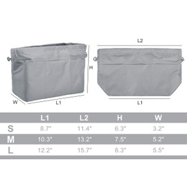 Vercord Purse Organizer Insert Bag Tote Handbags Pocketbook Inserts Organizers Zipper 11 Pockets Light Grey Large