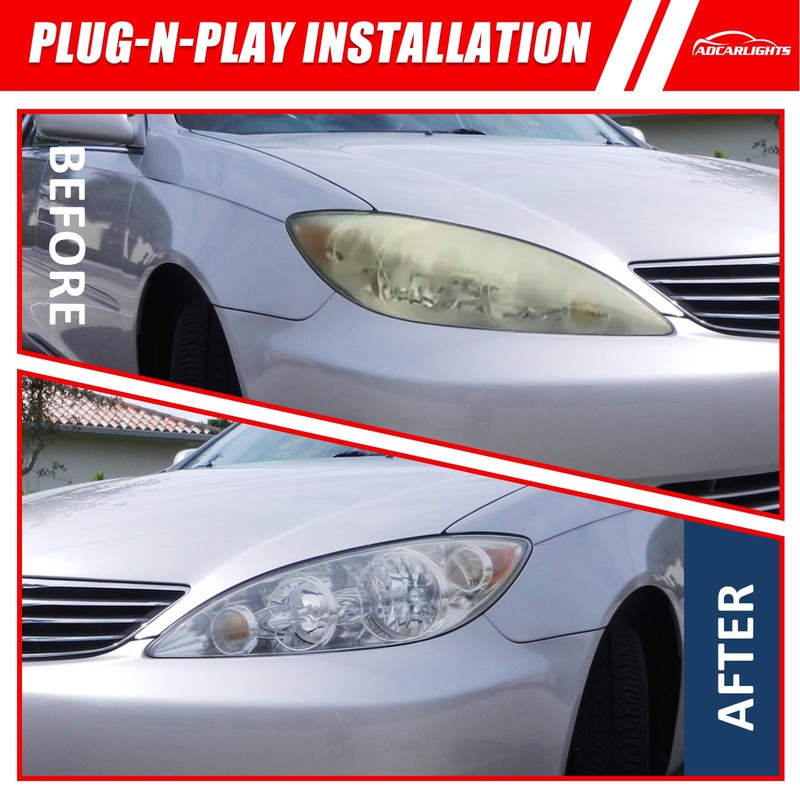 Headlight for Toyota Camry 05-06 4-Door Sedan Headlamp Assemblies Chrome