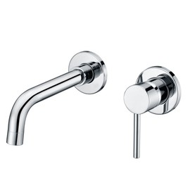 Sumerain Wall Mount Bathroom Faucets,Single Handle with Brass Rough-in Valve in Modern Chrome Finish,1/2 NPT Standard Thread for US