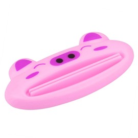Toothpaste Extruder Bathroom Home Tube Rolling Holder Squeezer Easy Cartoon Toothpaste Dispenser (Piglet Pink)
