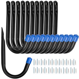 Locawaya Garage Storage Hooks, Garage Wall Hooks Hanging Heavy Duty J Utility Hangers, Pack of 12