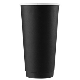 Restaurantware 20 Ounce Disposable Coffee Cups 250 Insulated Double Wall Paper Cups - Lids Sold Separately Leakproof Black Paper Hot Beverage Cups Rolled-Rim Serve Coffee Or Hot Chocolate