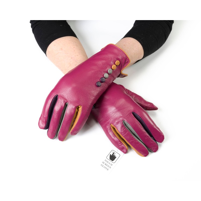 Vera Tucci TIFFANY G01 Leather Multi Colour Button & Fingers