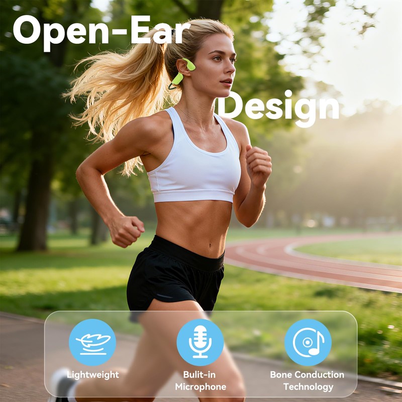 Opinta Swimming Headphones, IPX8 Waterproof Bone Conduction Headphone Wireless Underwater