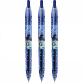 Pilot Pack of 3 Ballpoint Pens Ink Gel B2P Pte Average 0.7 mm Line Width 0.4 mm Blue