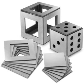 Shimeyao 24 Pcs Welding Practice Kit 11 Gauge Welding Mild Steel Sheet Plates Equipment Accessories Applied to Make 1 Dice 1 Cube and 2 Cube Frame for Beginners Skill Improvement