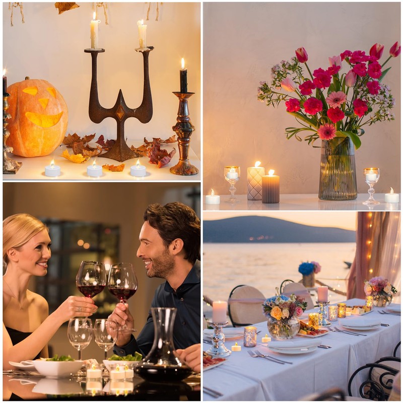 KOABY 12 Pack Tea Lights with Timer, Battery Operated Flameless