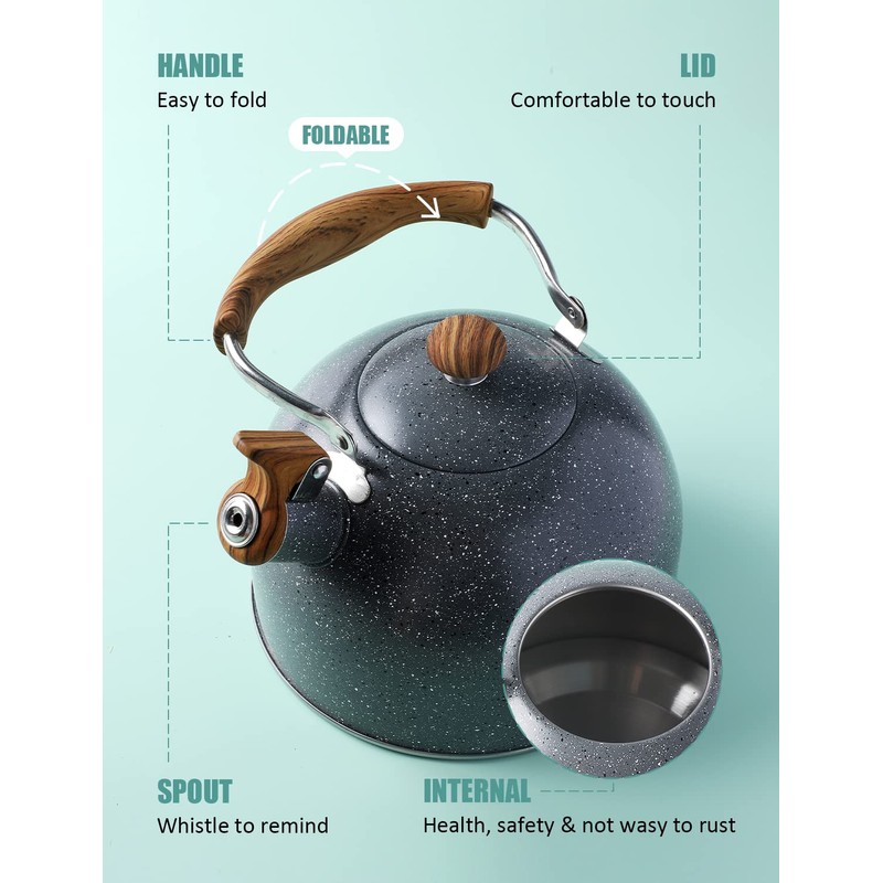 Tea Kettle, BELANKO 85 OZ / 2.5 Liter Whistling Tea