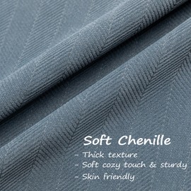 Vfuty Dusty Blue Textured Throw Pillow Cover 26x26 Set of 2 Decorative Chenille Pillow Cover with Stitched Edges, Neutral Farmhouse Pillow Case for Couch Sofa Living Room Bedroom Accent Decor