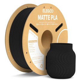 ELEGOO Matte PLA Filament Matte Black 1KG, 1.75mm 3D Printer Filament Dimensional Accuracy +/- 0.02mm, 1kg Carboard Spool (2.2lbs) for Most FDM 3D Printers