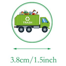 Oringaga 500 Garbage Truck Party Decorations Recycle Roll Stickers Garbage Truck Themed Birthday Baby Shower Party Gender Revealed Party Decorations Supplies Decor DIY Sticker Labels