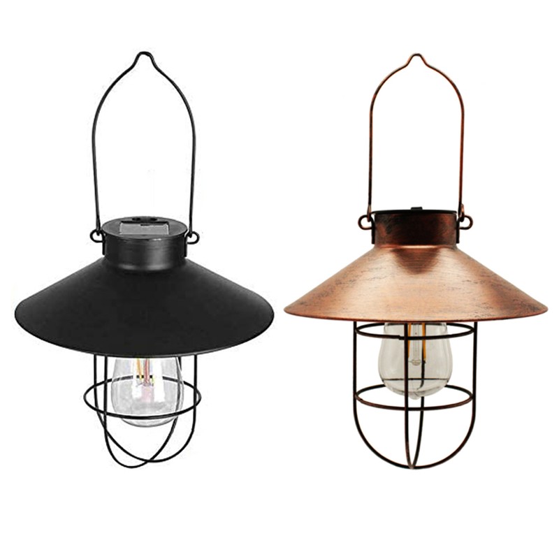 Outdoor Solar Hanging Lanterns Vintage Solar Garden Light with Warm