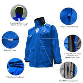 Navis Marine Coastal Sailing Jacket with Bib Pants Fishing Rain Suit Foul Weather Gear