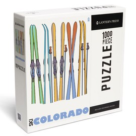 Lantern Press 1000 Piece Jigsaw Puzzle, Skis in Snow, Colorado