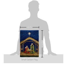 Breeze Decor Christmas Wood Dowel Set Wooden Rod Home Decor Burlap Banner Flag Pole Room Outdoor Indoor Hanger Poster Sign Religious Gifts Nativity of Jesus Wall Tapestry, Made in USA