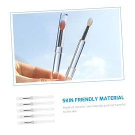 5piezas Pincel de Labios de Silicona Transparente Brocha de Maquillaje Aplicador para Bálsamo Labial y Sombra de Ojos para Maquillaje Diario Casa Viaje