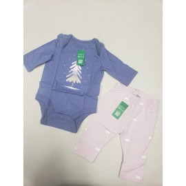 Gap Baby GAP Girls One Piece & Leggings Organic Cotton Pink Purple Tree Bears 0-3 M