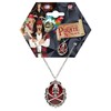 "SKULL & CROSS BONES RED GEM NECKLACE" -