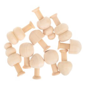 KONTONTY 10pcs Unfinished Wooden Mushroom Set DIY Wood Mushroom Decor for Safe Lightweight and Smooth Surface for Creative Craft Projects for Easter and Imaginative Play