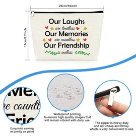 Friendship Gifts for Women Best Friend Makeup Bag Friend Birthday Gifts Long Distance Friendship Gift for Bestie BFF Sister Work Bestie Leaving Graduation Gift for Her Cosmetic Bag Zipper Travel Pouch