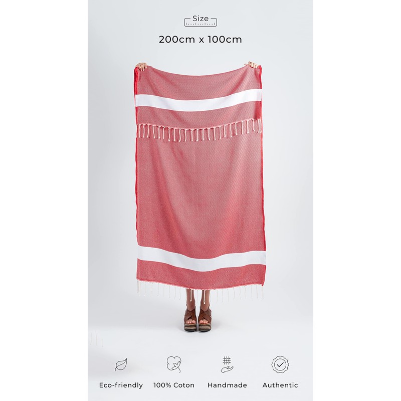 Darido Handmade Diamond Fouta Hammam Towel - XXL Sauna, Bath,