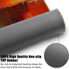 Abstract Art Door Mat 17"x29",Golden Orange Gray Doormat Indoor Entrance,Non Slip Rubber Front Door Mats Washable Absorbent Inside Outside Low-Profile Home Entryway Rug Outdoor