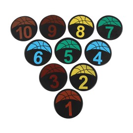 Flat Cones Spot Markers Numbered Floor Spot Markers Set Soccer Basketball Sports Speed Agility Training Numbers 1-10