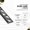 Slim-Line Stainless Steel L-Profile Tile Rail V2A L 250 cm