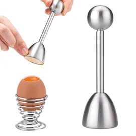 Edelstahl Eierköpfer Set, Eieröffner Werkzeug, Eierschneider, Eierpiekser, Eierlocher, Eierstecher Eipicker, Eierstanzer, Eiertrenner zum Abtrennen von Eierschalen (Silber)