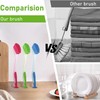 6 Pack Long Handled Dish Brush,Dishwashing Brush with Suction Cup,Multi