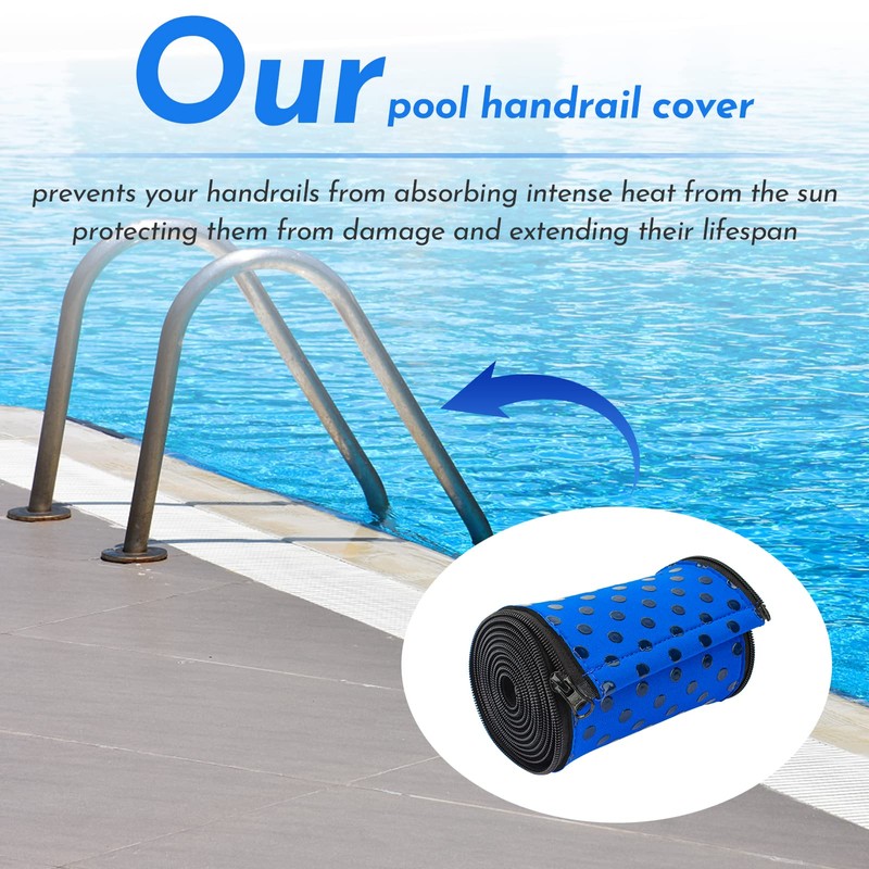 Durable Neoprene Zippered Pool Handrail Safety Cover (4 Feet) for