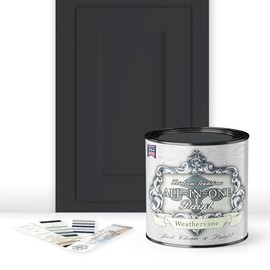 ALL-IN-ONE Paint, Durable cabinet and furniture paint. Built in primer and top coat, no sanding needed. Includes our 30 featured color card - Weathervane, Quart