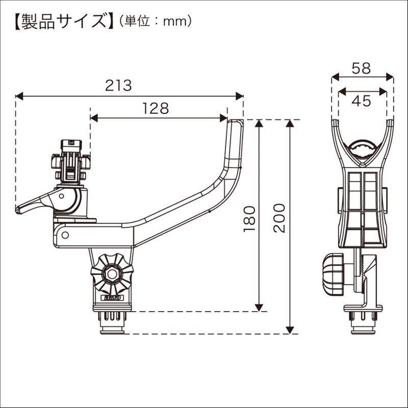 BMO Japan Rod Holder, Extreme Grip, Light M, Main Unit