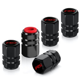 Metal Tire Valve Stem Cap Covers RS Emblem Air Valve Cap Set Dust Proof Leak-Proof Air Cover Compatible with Chevy Camaro RS Accessories (RS)