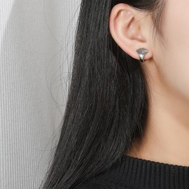 Plikin Gold Seashell Stud Earrings For Women Copper Shell Earring Nautical Sea Life Jewelry Beach Earring