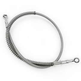Motorcycle Hydraulic Braided Brake Line, Stainless Steel Brake Hose, Universal Brake Clutch Fluid Line for Motorcycle, Moped, ATV, Go-Kart and Dirt Bike (Silver, Length 75 cm/29.5'')