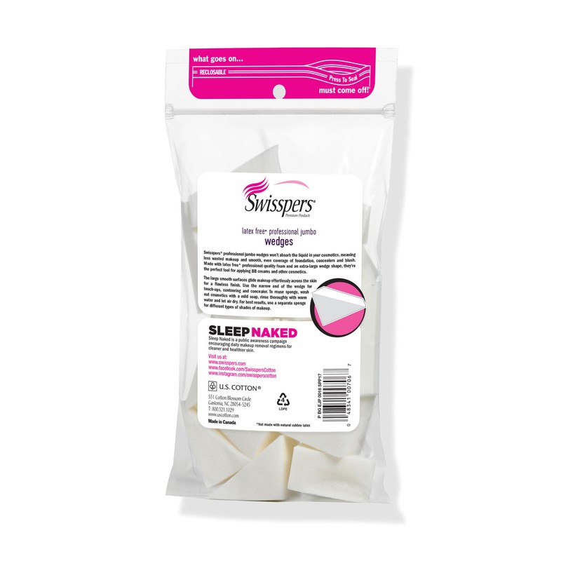 Swisspers Premium Pro Cosmetic Wedges, Latex-Free Makeup Wedge, Jumbo Size,
